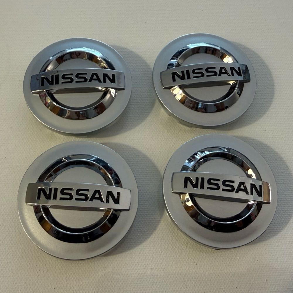 Nissan Logo Wheel Center Caps in Silver Set of 4 54mm NWT